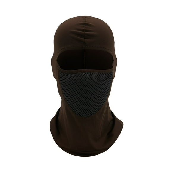 Guluxicc Knitted Warm Balaclava Hat, Soft Ear Warmer Mask Cap with Eyeglass, Thicken Fleece Hood Cycling Face Cover Hat, Brown
