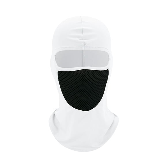 Guluxicc Knitted Warm Balaclava Hat, Soft Ear Warmer Mask Cap with Eyeglass, Thicken Fleece Hood Cycling Face Cover Hat, White