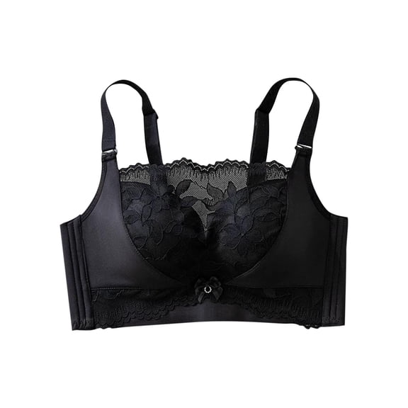 Guluxicc Lace Bras for Women Wireless Everyday Bra No Underwire Push Up Bralette, Black, L