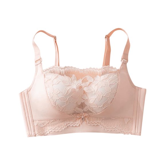 Guluxicc Lace Bras for Women Wireless Everyday Bra No Underwire Push Up Bralette, Pink, S