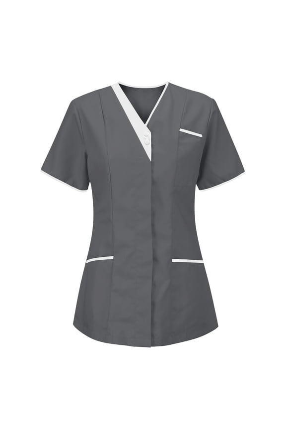 Lightweight Nursing Scrubs for Women Housekeeping Uniforms Womens Short Sleeve Scrub Tops Cleaning Uniform