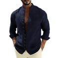 thumbnail image 1 of Guluxicc Linen Shirts for Men Knot Button Long Sleeve Beach Shirts Summer Vacation Outfit, 1 of 8