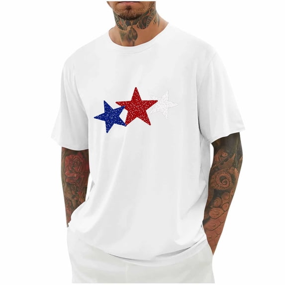 Guluxicc Men's 4th of July Shirts Independence Day Summer Vacation Tops Patriotic Graphic T Shirts