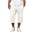 thumbnail image 1 of Guluxicc Men's Athletic Capris with Pockets Drawstring Elastic Waist Running Performance Straight Leg Cropped Pants for Everyday Gym Workout Summer Casual Outfits, 1 of 8