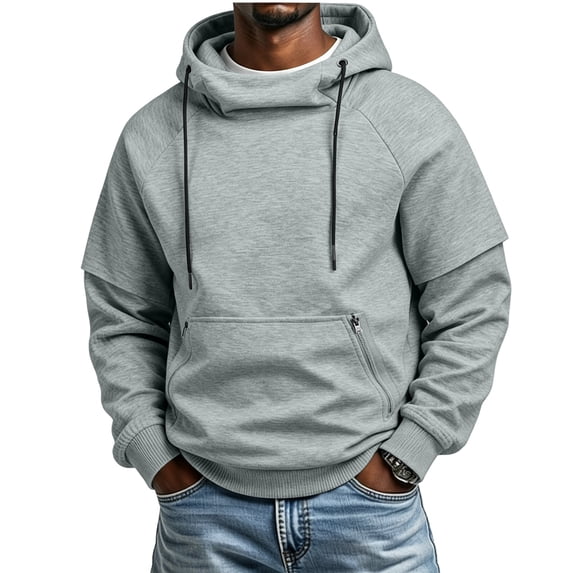 Guluxicc Men's Athletic Hoodies with Pocket Drawstring Long Sleeve Running Performance Hooded Shirts for Everyday Outdoor Workout Wear Summer Casual Outfits
