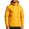 thumbnail image 1 of Guluxicc Men's Athletic Jackets with Pockets Waterproof Wind Resistant Drawstring Full Zipper Long Sleeve Hooded Jackets for Cycling Hiking Wear Fall Winter Casual Jackets, 1 of 6
