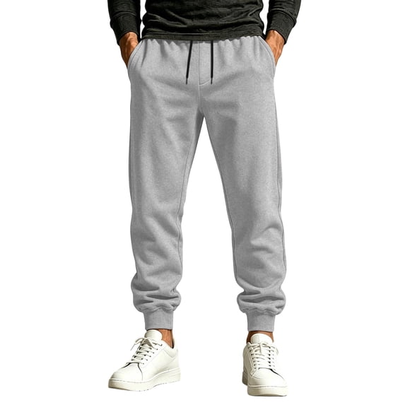 Guluxicc Men's Athletic Pants Loose Drawstring Elastic Waist Straight Leg Trousers with Pockets for Jogging Everyday Fall Winter