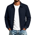 thumbnail image 1 of Guluxicc Men's Bomber Jackets with Pockets Full Zipper Collared Elastic Cuffs Long Sleeve Office Casual Jackets for Urban Style Fall Winter, 1 of 7