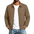 thumbnail image 1 of Guluxicc Men's Bomber Jackets with Pockets Full Zipper Collared Elastic Cuffs Long Sleeve Office Casual Jackets for Urban Style Fall Winter, 1 of 7