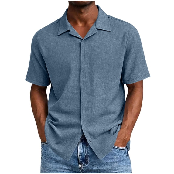 Guluxicc Men's Business Causal Shirts Button Down Classic Everyday Wear Short Sleeve Shirts for Summer Casual Outfits
