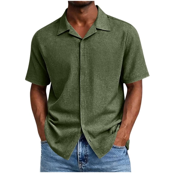 Guluxicc Men's Business Causal Shirts Button Down Classic Everyday Wear Short Sleeve Shirts for Summer Casual Outfits