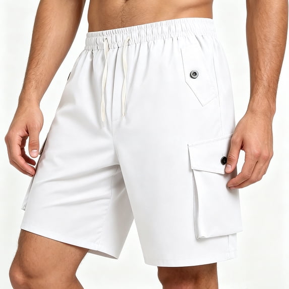 Guluxicc Men's Cargo Shorts with Multi Pockets Elastic Waist Drawstring Everyday Wear Shorts Summer Casual Outfits