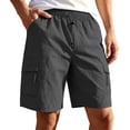 thumbnail image 1 of Guluxicc Men's Cargo Shorts with Multi Zip Pockets Elastic Waist Drawstring Hiking Performance Short Pants Everyday Wear Summer Casual Outfits, 1 of 8