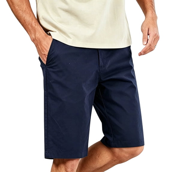 Guluxicc Men's Cotton Golf Shorts with Multi Pockets Button Front Business Casual Short Pants Summer Casual Outfits