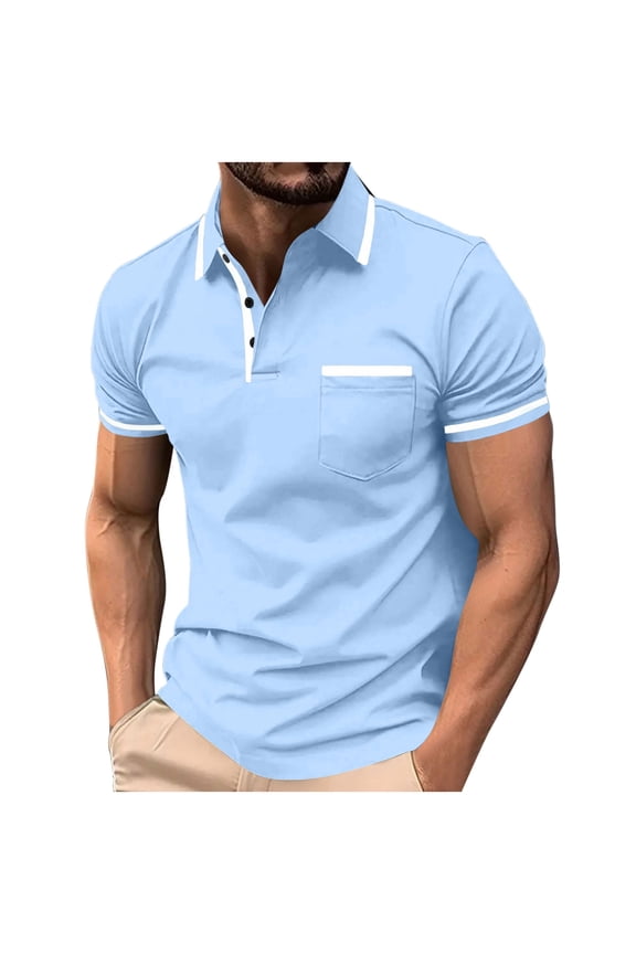 Men's Dress Shirts with Pocket Pullover Button Closure Short Sleeve Henley Tops for Business Casual Wear Spring Summer Casual Outfits