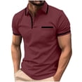 thumbnail image 1 of Guluxicc Men's Dress Shirts with Pocket Pullover Button Closure Short Sleeve Henley Tops for Business Casual Wear Spring Summer Casual Outfits, 1 of 8