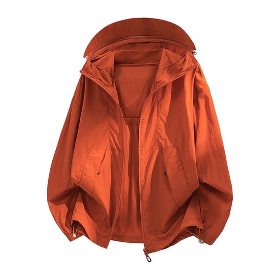 Guluxicc Men's Hooded Jackets with Zip Pockets Quick Dry Outdoor Full Zipper Long Sleeve Hoodies for Hiking Wear Spring Summer Casual Jackets