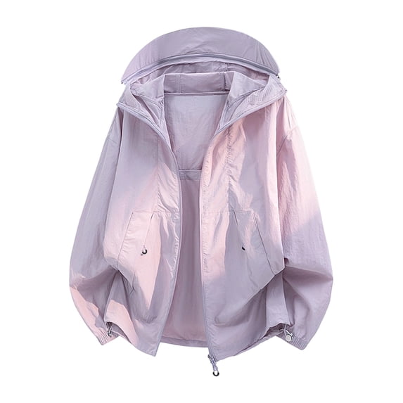 Guluxicc Men's Hooded Jackets with Zip Pockets Quick Dry Outdoor Full Zipper Long Sleeve Hoodies for Hiking Wear Spring Summer Casual Jackets