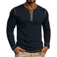 thumbnail image 1 of Guluxicc Men's Knit Shirts Button Crew Neck Long Sleeve Tops for Everyday Wear Summer Casual Outfits, 1 of 6
