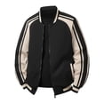 thumbnail image 1 of Guluxicc Men's Letterman Jackets with Pockets Full Zipper Color Block Long Sleeve Athletic Jackets for Everyday Outdoor Workout Wear Fall Winter Casual Jackets, 1 of 7