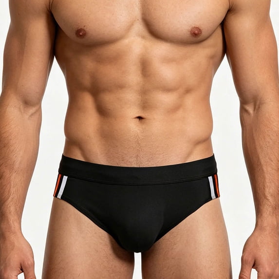 Guluxicc Men's Low Rise Swimming Trunks Briefs with Removable Pad Solid Swimwear Elastic Beach Shorts Boxers Underwear