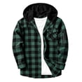 thumbnail image 1 of Guluxicc Men's Plaid Hoodies with Zipper Pocket Button Down Drawstring Long Sleeve Hooded Tops for Everyday Wear Summer Casual Outfits, 1 of 8