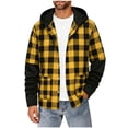 thumbnail image 1 of Guluxicc Men's Plaid Jackets with Pockets Drawstring Button Down Long Sleeve Hoodies for Everyday Wear Fall Fall Winter Casual Jackets, 1 of 4