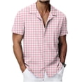 thumbnail image 1 of Guluxicc Men's Plaid Lounge Shirts Button Down Collared Short Sleeve Summer Casual Tops for Everyday Outfits, 1 of 6