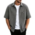 thumbnail image 1 of Guluxicc Men's Plaid Shirts with Pocket Collared Button Down Everyday Wear Short Sleeve Tops for Summer Casual Outfits, 1 of 8