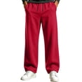 thumbnail image 1 of Guluxicc Men's Sweat Pants with Multi Pocket Elastic Waist Drawstring Straight Leg Athletic Trousers for Everyday Fall Winter, 1 of 7