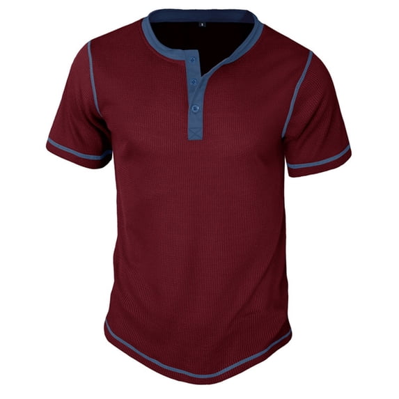 Guluxicc Mens V Neck T-Shirt Casual Summer Short Sleeve Trendy Tops