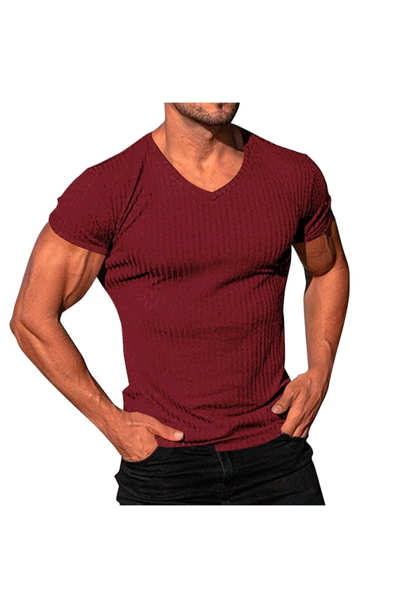 Mens' V Neck T Shirts Summer Casual T-Shirts