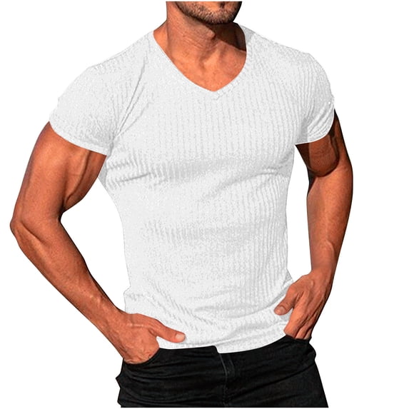 Guluxicc Mens' V Neck T Shirts Summer Casual T-Shirts