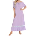 thumbnail image 1 of Guluxicc Nightgowns for Women Casual Short Sleeve Flowy Soft Comfortable Pullover Sleepwear Dress Ladies Loungewear, Purple, 1 of 3