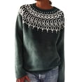 thumbnail image 1 of Guluxicc Oversized Sweaters for Women Crewneck Long Sleeve Chunky Knit Sweaters Tops Fall Winter Trendy Pullovers Outfits, Green, 5XL, 1 of 3