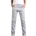 thumbnail image 1 of Guluxicc Pants for Men Casual Stretch Jeans Slim Fit Straight Leg Cotton Denim Pants, Gray, 1 of 3