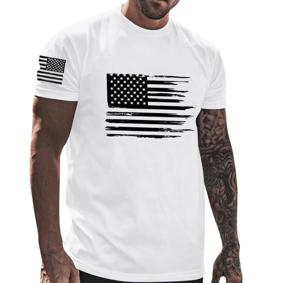 Guluxicc Patriotic Graphic Shirts for Men 4th of July Summer Vacation T Shirts Independence Day Tops