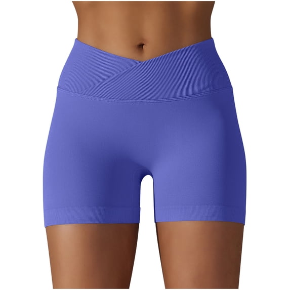Guluxicc Shorts for Women Casual Solid Color High Waist Breathable Shorts, 2XL