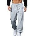 thumbnail image 1 of Guluxicc Sweat Pants for Men Loose Drawstring Straight Leg Athletic Trousers with Pockets for Everyday Fall Winter, 1 of 8