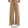 thumbnail image 1 of Guluxicc Sweat Pants for Women Loose Drawstring Elastic Waist Trousers Straight Leg Lounge Pants for Everyday Fall Winter, 1 of 8