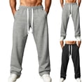 thumbnail image 1 of Guluxicc Sweatpants for Men Elastic Waist Drawstring Running Trousers with Pockets Classic Fit Solid Gym Pants, 1 of 8