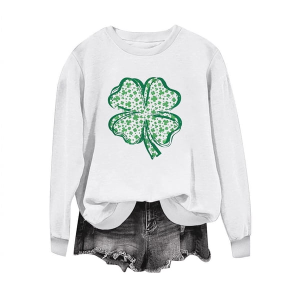 Guluxicc Sweatshirts for Women Casual Long Sleeve Graphic Printed Shirts St. Patrick's Day Pullover Tops, XS