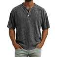thumbnail image 1 of Guluxicc T Shirts for Men Button Short Sleeve Tops Trendy Summer Causal Outfit for Men, 1 of 8
