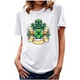 thumbnail image 1 of Guluxicc T-Shirts for Women Casual Crewneck Short Sleeve Shirt St Patrick Day Shamrock Graphic Printed Pullover Tops, M, 1 of 3
