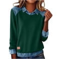 thumbnail image 1 of Guluxicc Tops for Women Casual Collared Long Sleeve Pullover Tops Workout Athletic Shirts, Green, L, 1 of 8