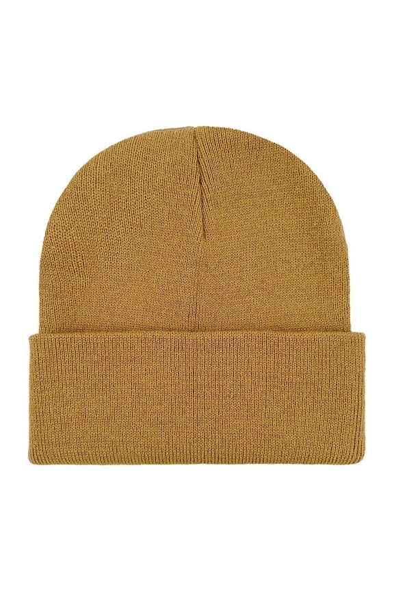 Winter Beanie for Women Fleece Lined Hats Soft Warm Knit Cap, Gold