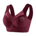 thumbnail image 1 of Guluxicc Wireless Bras for Women No Underwire Comfortable Bralette Push Up Seamless Bras, Red, 3XL, 1 of 8
