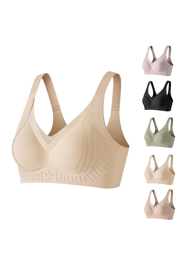 Wireless Bras for Women with Adjustable Straps, Bralette with Pads, Purple, 34B/34C