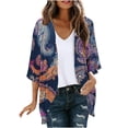 thumbnail image 1 of Guluxicc Women Floral Kimono Cardigan Open Front Lightweight Boho Beach Cover Up Casual Loose Summer Vacation Cardigans, 1 of 5