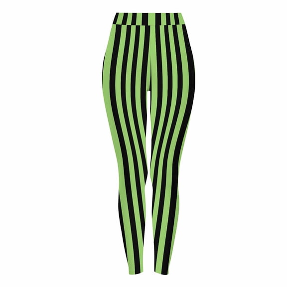 Guluxicc Women Halloween Leggings Stretch Tummy Control High Rise Yoga Pants Striped Leggings